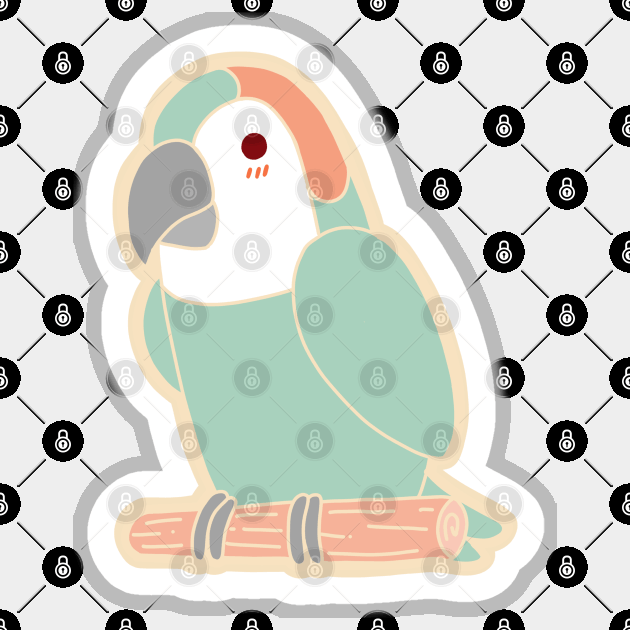 Cute Parrot - Pastel Sticker by vpessagno